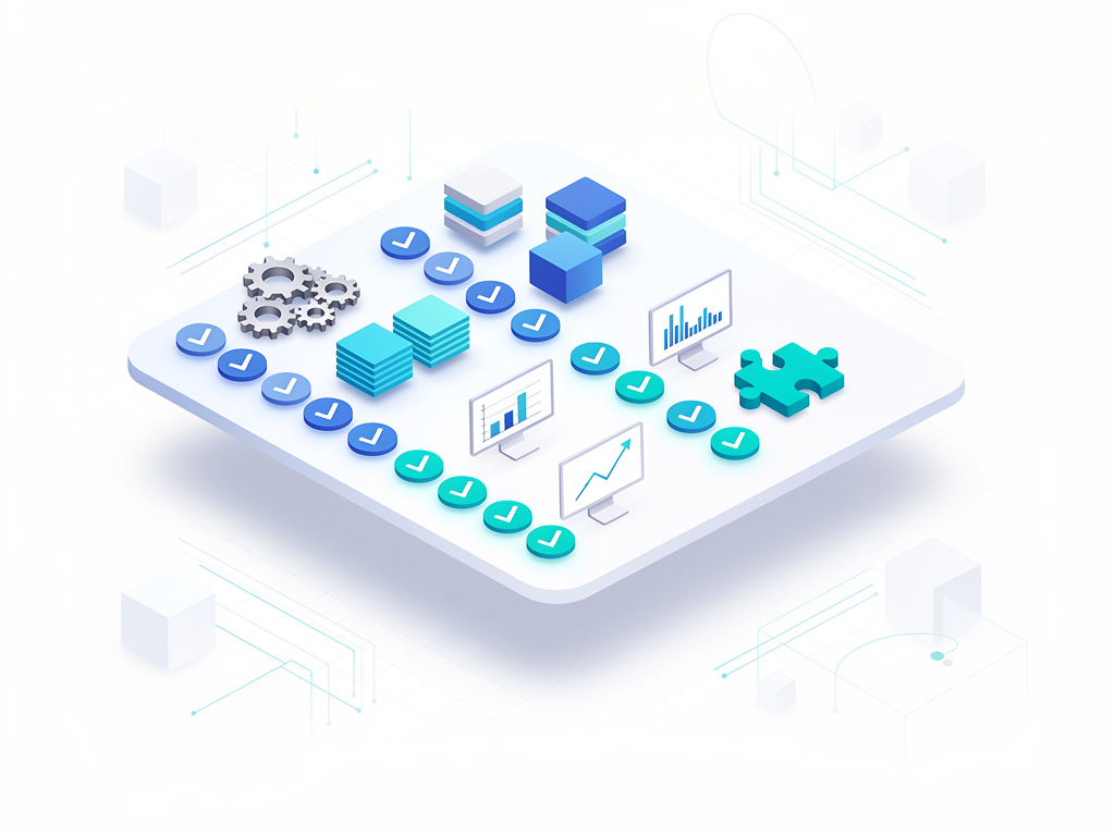 Infographic checklist showing rate limiting best practices with checkmark icons, organized into categories of algorithm selection, tenant isolation, monitoring, and integration, using clean modern design with blue and green color scheme