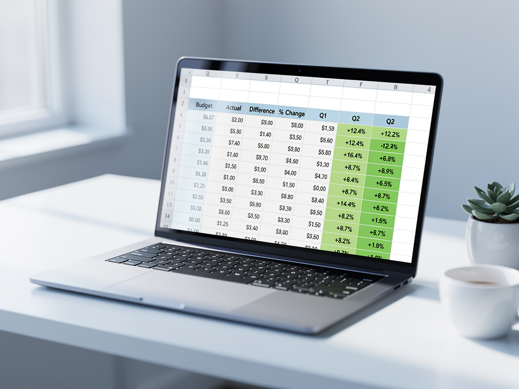 ROI calculation spreadsheet comparing manual content production costs versus automated platform subscription, showing cost per article, time savings, and projected annual savings with highlighted positive ROI figures