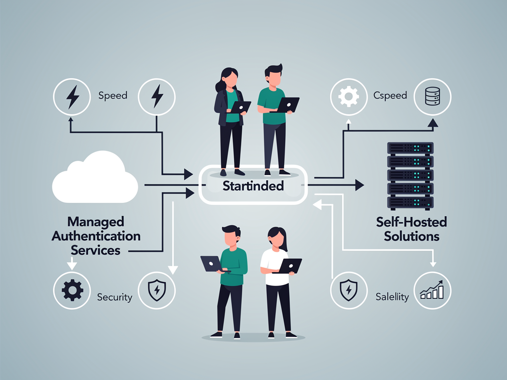 Flowchart guiding developers on choosing between Clerk and Better Auth based on project requirements