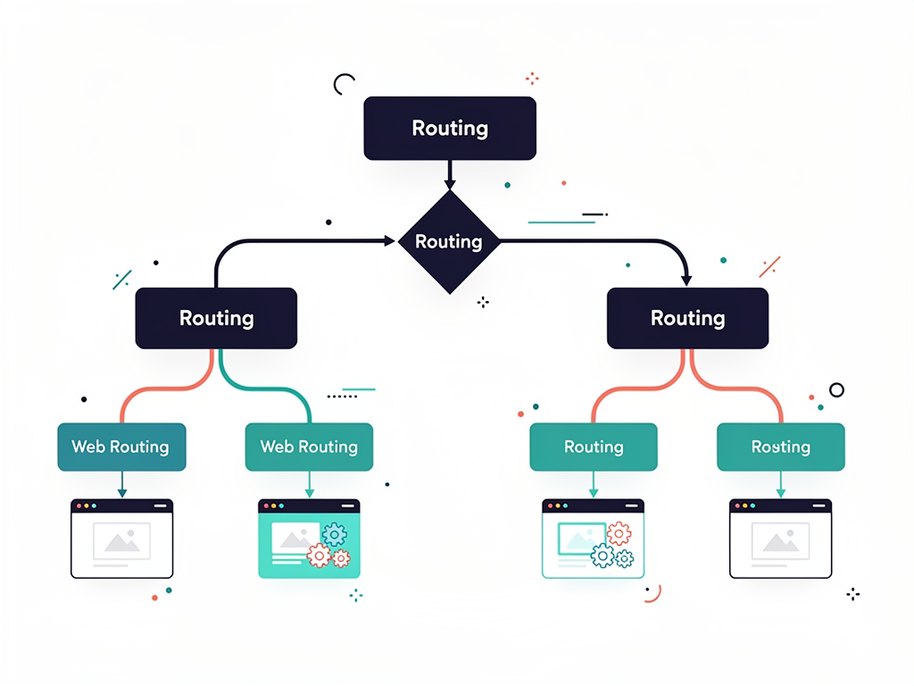 Decision flowchart infographic for choosing between React Router and Next.js App Router, with branching questions about SEO requirements, team experience, product type, and performance priorities leading to recommendations