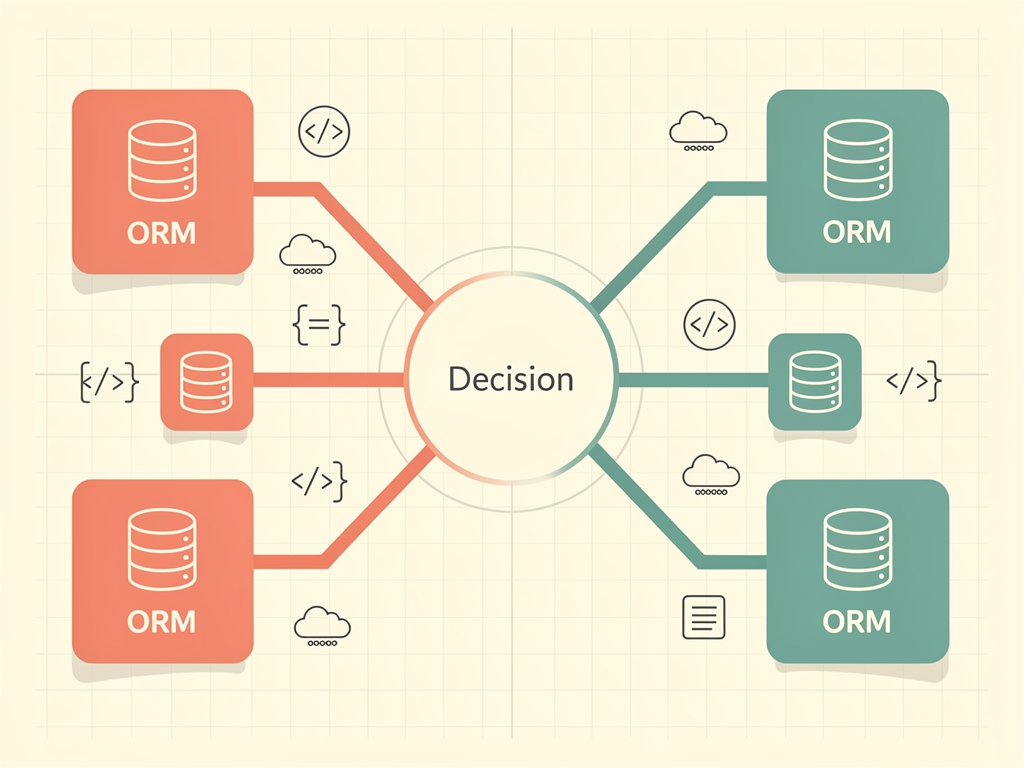 Decision flowchart for choosing between Prisma and Drizzle ORM, with branching paths based on team SQL comfort, deployment environment, bundle size requirements, and developer experience priorities, leading to recommended choices