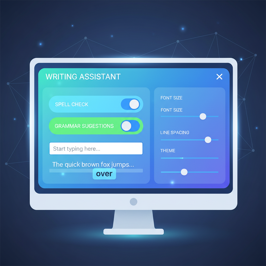 A screenshot of AutoCorrect PC's settings panel, showing various customization options for autocorrect, word prediction, and custom dictionary entries. The interface is clean, with clear toggles and input fields.