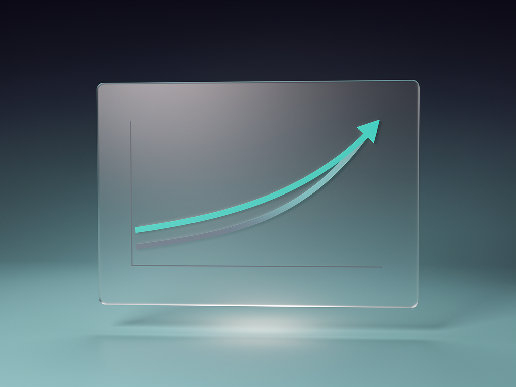 Line graph comparing authentication costs over time, with Better Auth shown as a flat low line representing fixed infrastructure costs, and Clerk shown as an upward-sloping line representing per-user pricing, with the x-axis showing monthly active users from 0 to 100,000 and the y-axis showing monthly cost in dollars, displayed with a clean business presentation style
