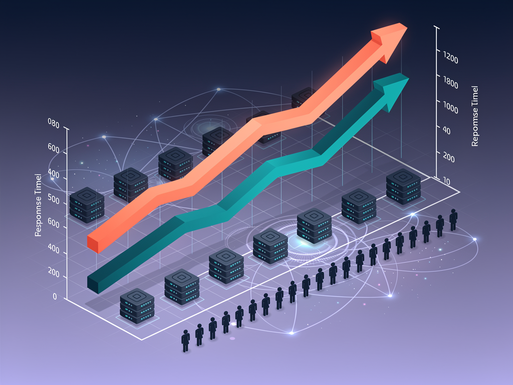 Graph illustrating scalability and performance metrics for Clerk and Better Auth in a multi-tenant environment
