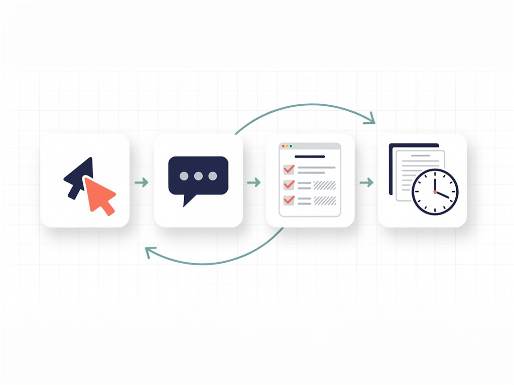 Infographic displaying CKEditor 5 enterprise collaboration features including real time editing, comments, track changes, and revision history, with icons representing each feature connected by workflow arrows in a clean visualization style